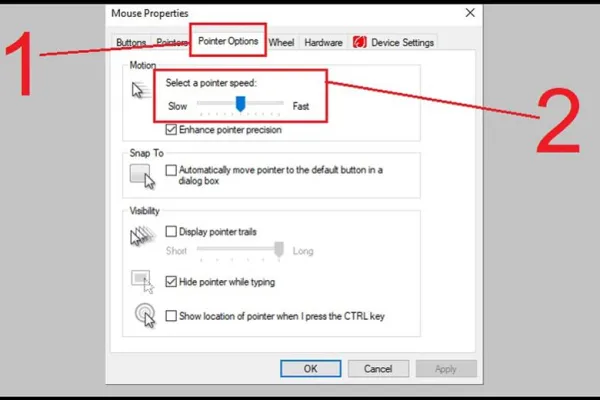 Cách chỉnh tốc độ chuột win 10 