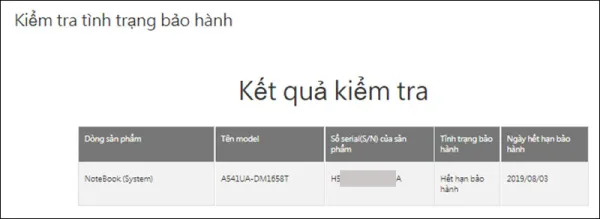 Cách kiểm tra bảo hành laptop Asu