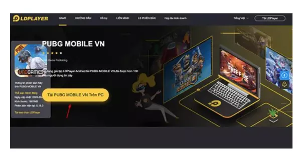 Cài đặt trò chơi pubg mobile từ LD Store (Hoặc Google Play)