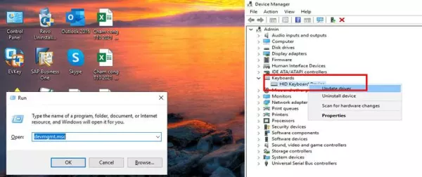 Cập nhật driver bàn phím