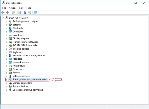 Hộp thoại Device Manager mở ra, bấm đúp vào mục Sound, video and game controllers kiểm tra trình điều khiển âm thanh bị thiếu