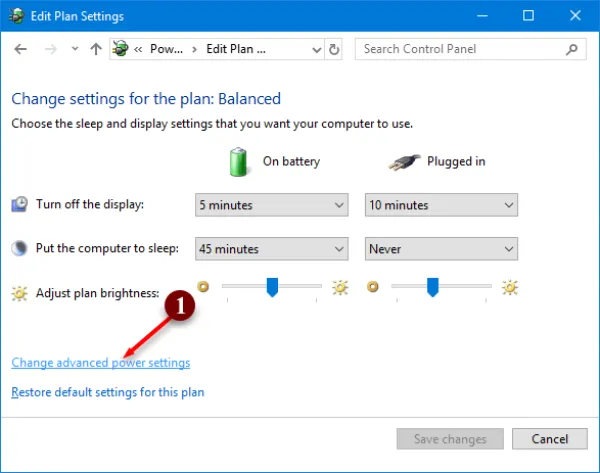 Tiếp tục bấm chọn vào Change Advanced Power Settings.