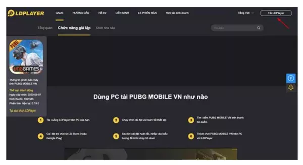 Tìm và bấm tải xuống LDPlayer trên PC của bạn