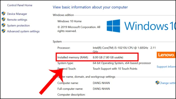 Cách kiểm tra RAM laptop 