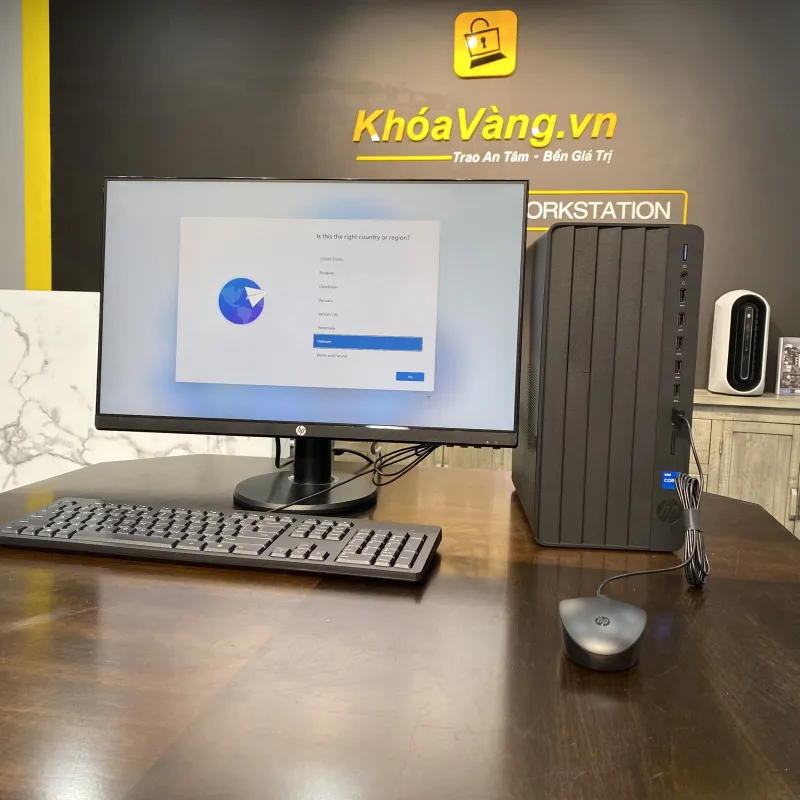 Logo HP trên thùng máy