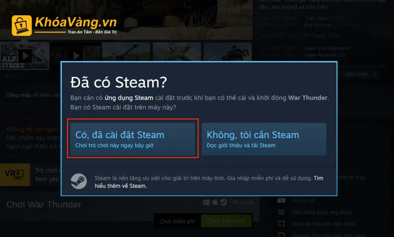 Cách cài đặt War Thunder PC