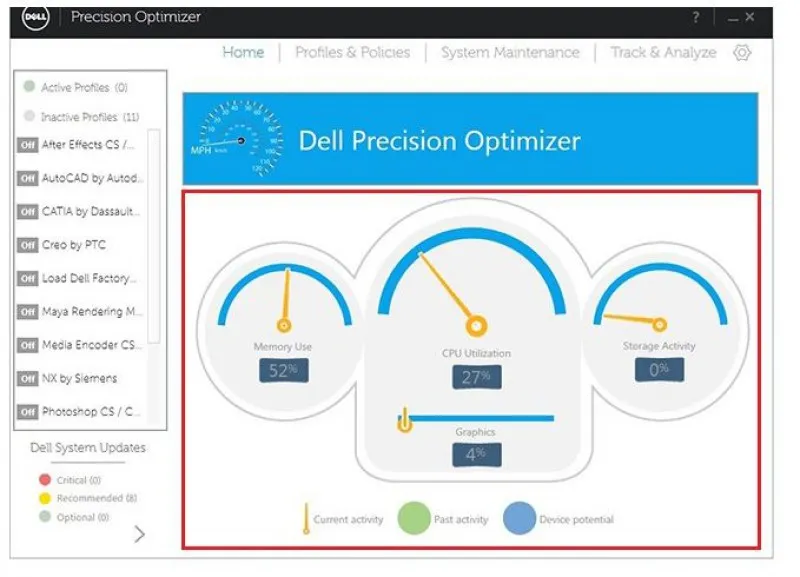  Nâng cao hiệu suất với Dell Precision Optimizer