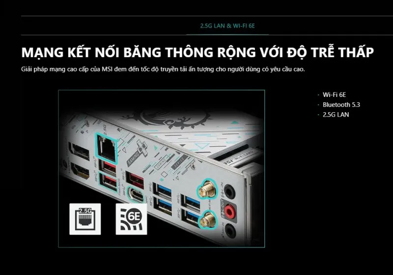 Kết nối MSI B650M Gaming Plus WIFI