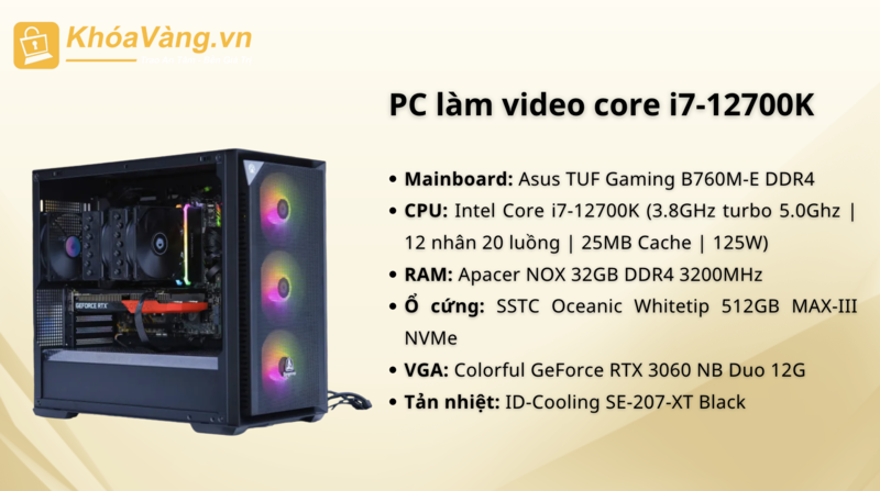 PC làm video core i7-12700K